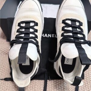 Authentic 2021 Chanel Velvet Calfskins CC sneakers